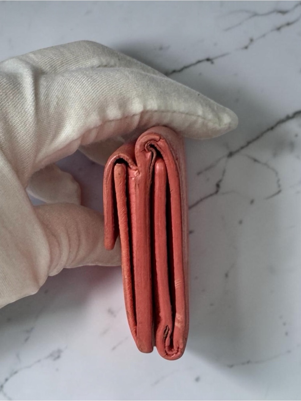 Balenciaga Pink Pebbled Leather Compact Wallet - Picture 8 of 8